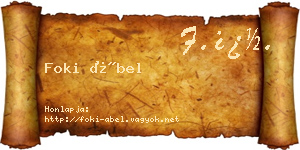 Foki Ábel névjegykártya