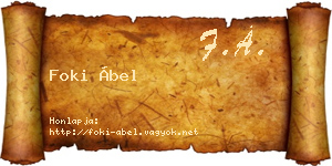 Foki Ábel névjegykártya